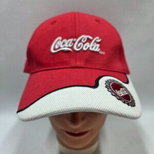 Coca Cola Hat Embossed Bottle Cap on Brim Embroidered Logo Unisex Adjustable